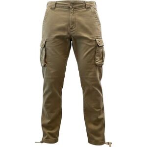 Matchstick Mens Khaki Cargo Pants Tan Cotton Workwear Utility Trousers Size 34
